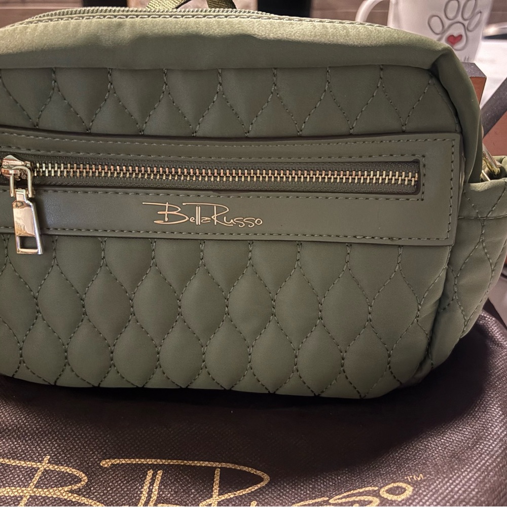 Olive Quilted Women's Bag by Bella Russo With Dust Bag included